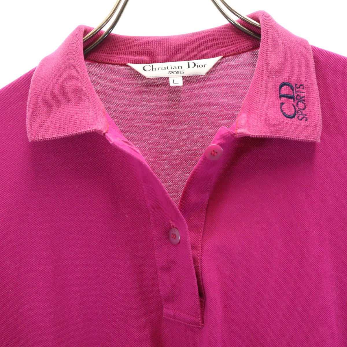 Christian Dior (sports) ライトピンクゴルフポロシャツ M Christian Dior Sports 90S Long Sleeve Polo Shirt L Pink