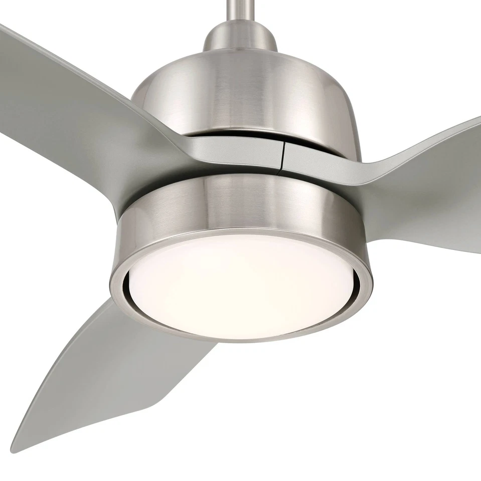 36" Casa Vieja Verdin Brushed Nickel LED Damp Ceiling Fan with Remote - Image 3 of 4