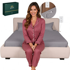 Fitted Grounding Sheets Queen Size , 5 Silver Fiber, Certified Organic Cotton,