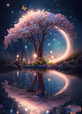 5D Diamond Painting Kits for Adults, Tree Diamond Art Kits for Beginners, DIY Fu