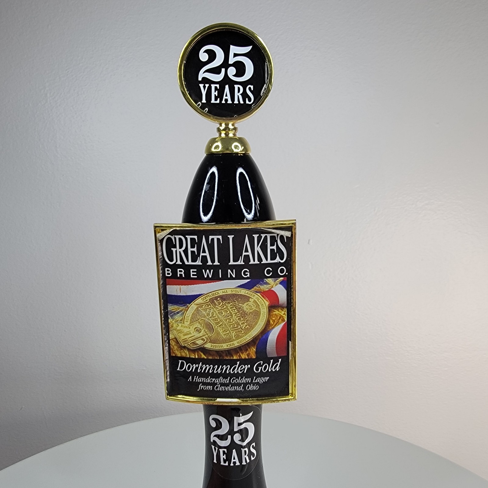 Great Lakes Brewing Co Dortmunder Gold 25th Anniversary Beer Tap Handle