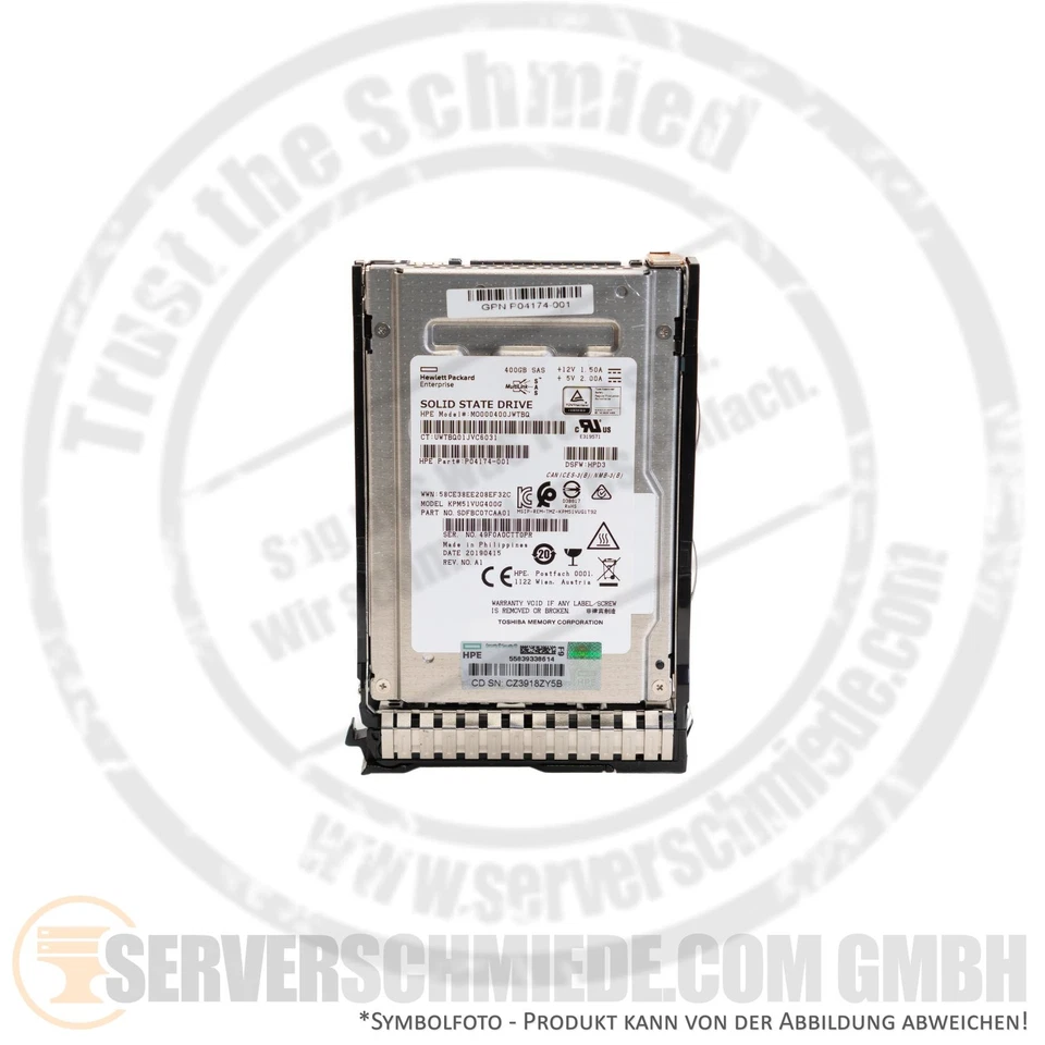 400GB HP P04174-001 Toshiba 2,5" SFF 12G SAS Enterprise Raid 24/7 SSD inkl. tray - Bild 3 von 3
