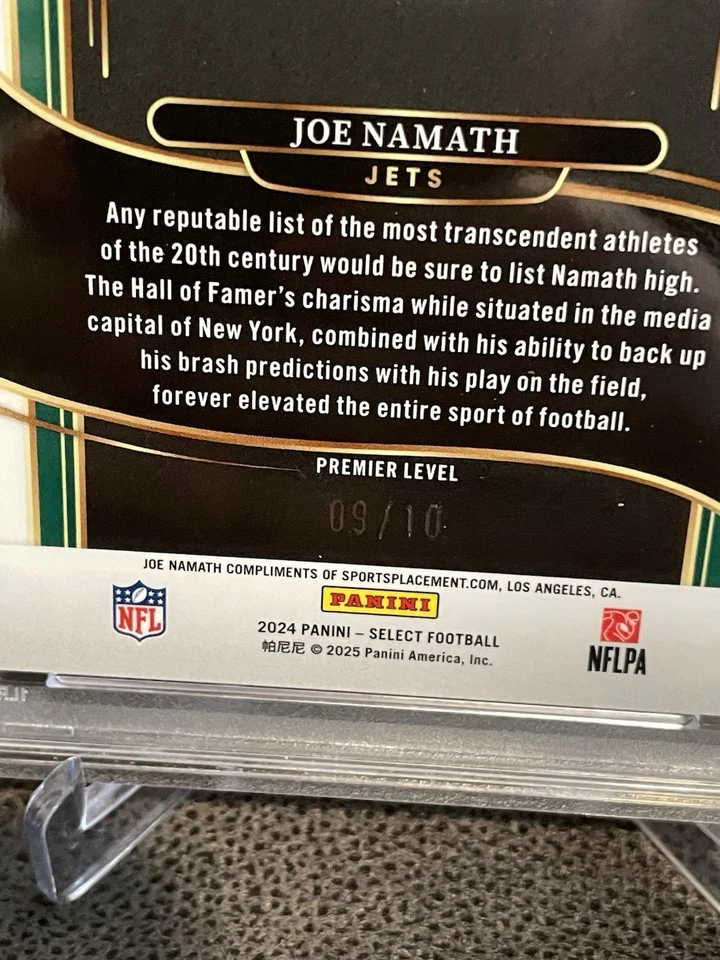 🔥Joe Namath 2024 Panini Select - Premier Level #170 Gold Disco Prizm 9/10 Jets Foto 2 de 3