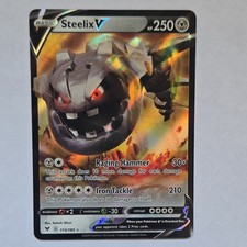 Pokémon Steelix V Ultra Rare Full Art Holo 115/185 Swsh04 Vivid Voltage TCG