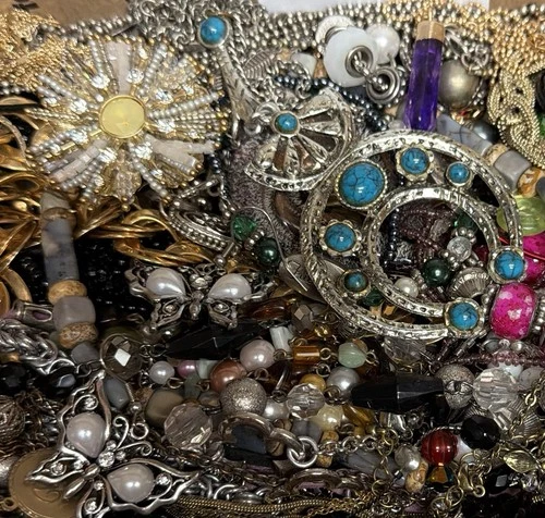 Vintage & Modern Some Signed Costume Jewelry Lot Full Small Priority Box # 5