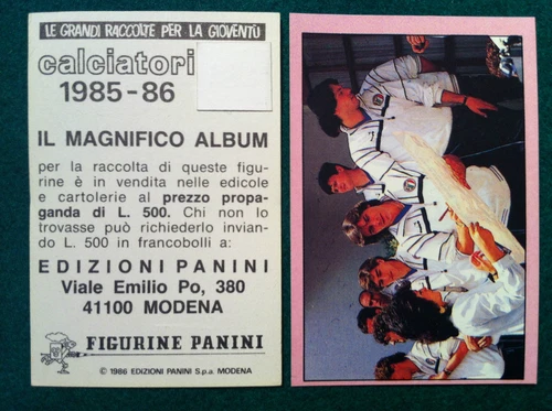 CALCIATORI 1985-86 85-1986 n 316 ITALIA EUROPEI - Figurine Panini con velina