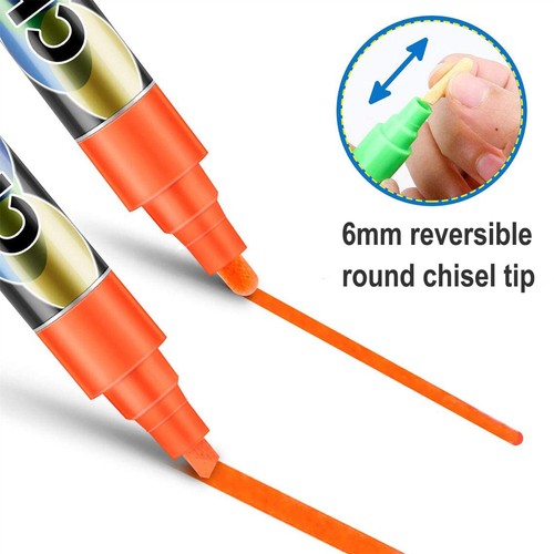 8-colors Neon Liquid Chalk Pen Marker Reversible for Blackboard Black Sign Glass - 第 11/13 張圖片