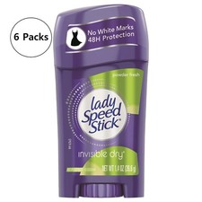 Lady Speed Stick Antiperspirant Deodorant Solid 1.4 oz. Powder Fresh, 6 Pack