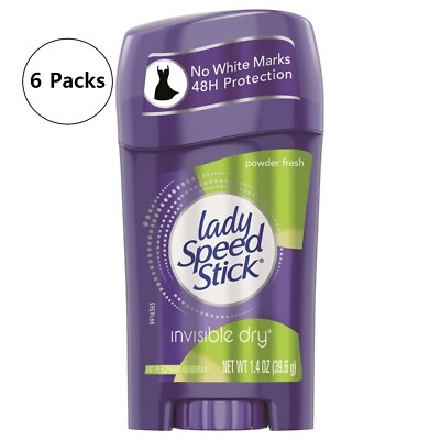 Lady Speed Stick Antiperspirant & Deodorant Solid 1.4 oz. Powder Fresh, 6 Pack