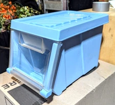 Rubbermaid Hard Plastic All-Access Clear Door Stackable Small Storage Container