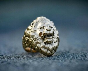 Authentic 0.2Ct Solid Precious Metal Men's Ring 14K Yellow Gold Plated Silver