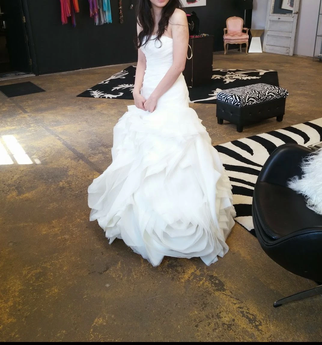 Vera wang fit cheap and flare wedding dress