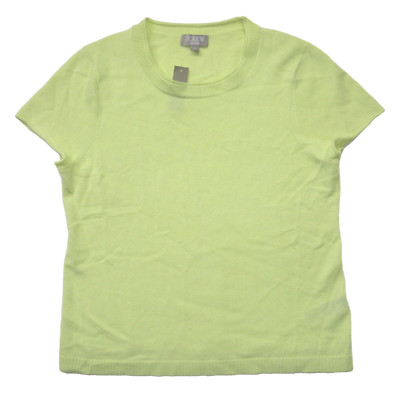 NWT J.Crew Relaxed Short-sleeve Cashmere T-shirt in Lime Nectar Sweater L