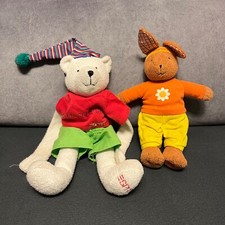 2 x Esprit Mode Plüsch Kuscheltier Bär Schlenker + Hase Stirnband Stofftier