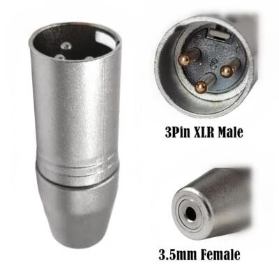 XLR Male to 3.5mm 1/8 Balanced Mini Jack Female Microphone Audio Converter