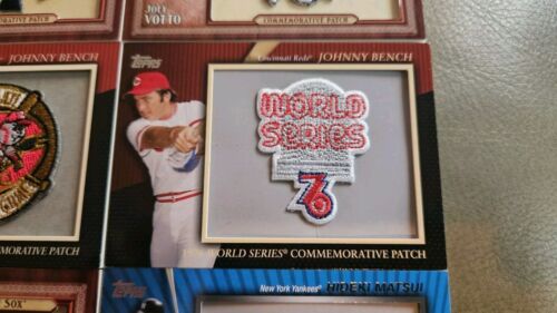 Lote de 12 tarjetas de parche conmemorativas Topps 2010 2011 2014 Jeter Votto Mize Bench - Imagen 12 de 18