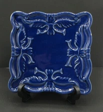 California Pantry Blue Cheese Plate Trivet Ceramic Microwave Safe 6" Square 2009
