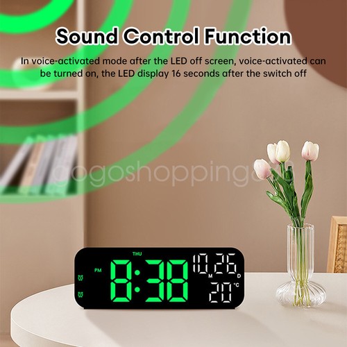 LED Large Digital Wall Desk Clock Alarm Clock Temperature Date Week Display - Picture 8 of 20