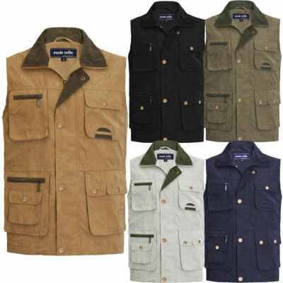 Perbai Gilet Utility Cargo Uomo Leggero Per Pesca E Safari - Rosso, Taglia Large (L) - 2