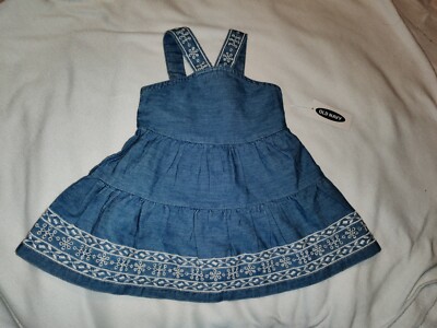 NWT Old Navy Baby Girls 3-6 MONTHS Embroidered Chambray Blue Tiered Dress | eBay NWT Old Navy Baby Girls 3-6 MONTHS Embroidered Chambray Blue Tiered Dress | eBay