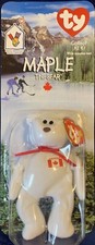 MAPLE THE BEAR-1996 MCDONALDS TY BEANIE BABY WITH RARE ERRORS 1993, OAK BROOK