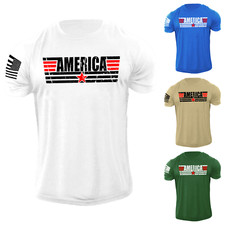 New Men's America Star T Shirt USA Patriotic 100 Cotton