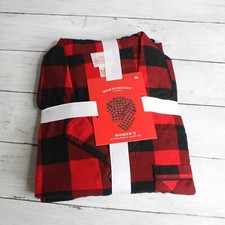 Wondershop Women's Flannel Pajama Set Size M Red Black Buffalo Check Plaid 2 Pc