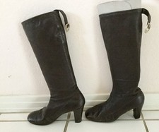 Vintage Womens Ladies Brown Calf High Boots Fine Leather High Heels Shoe Size 8