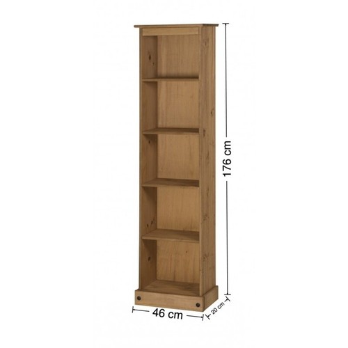 Corona Bookcase Tall Narrow Large Display Mexican Pine by Mercers Furniture - Picture 9 of 9