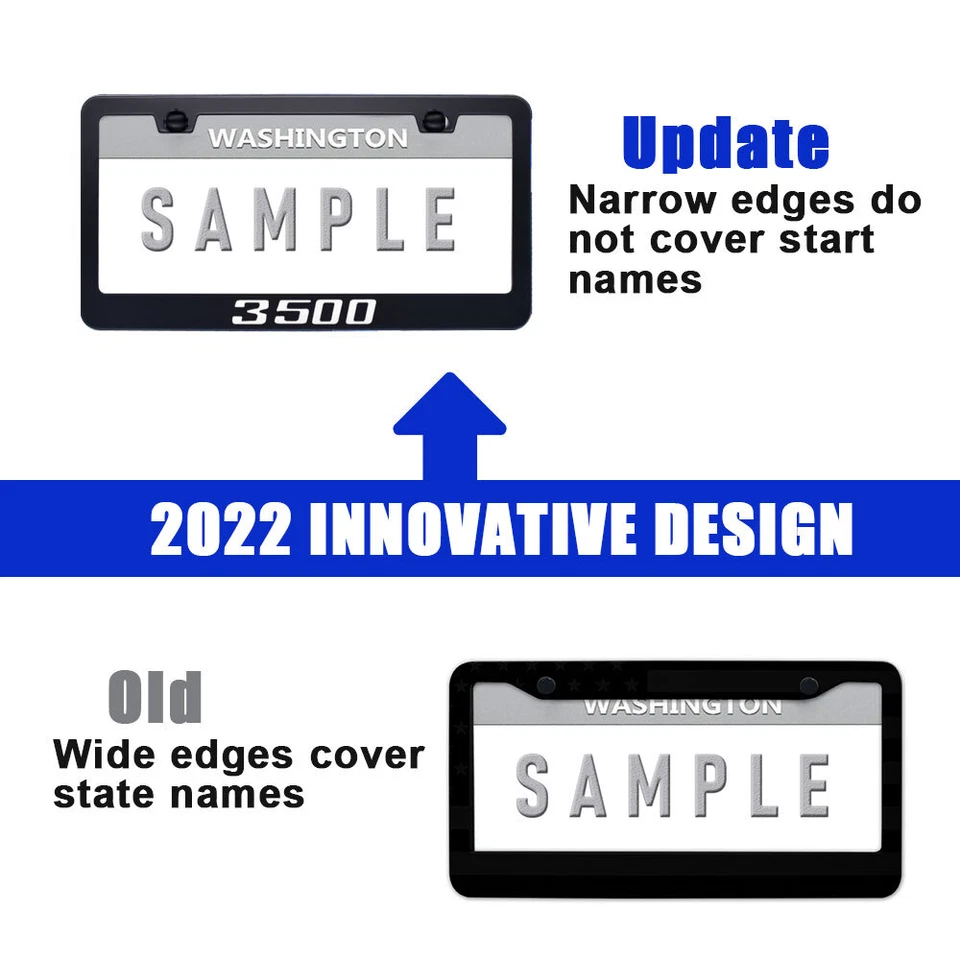 Accesorios de cabina para Dodge Ram 3500 marco de etiqueta de matrícula de metal cubierta negra Foto 2 de 4