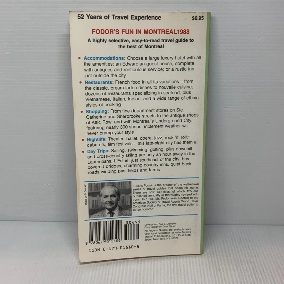 Fodors Fun in Montreal by Fodors Travel (Paperback Book) Travel 1988 Edition - Image 2 of 4