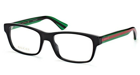 $400 GUCCI EyeGlasses Square Black Green Red Stripe Full Rim $400 GUCCI EyeGlasses Square Black Green Red Stripe Full Rim