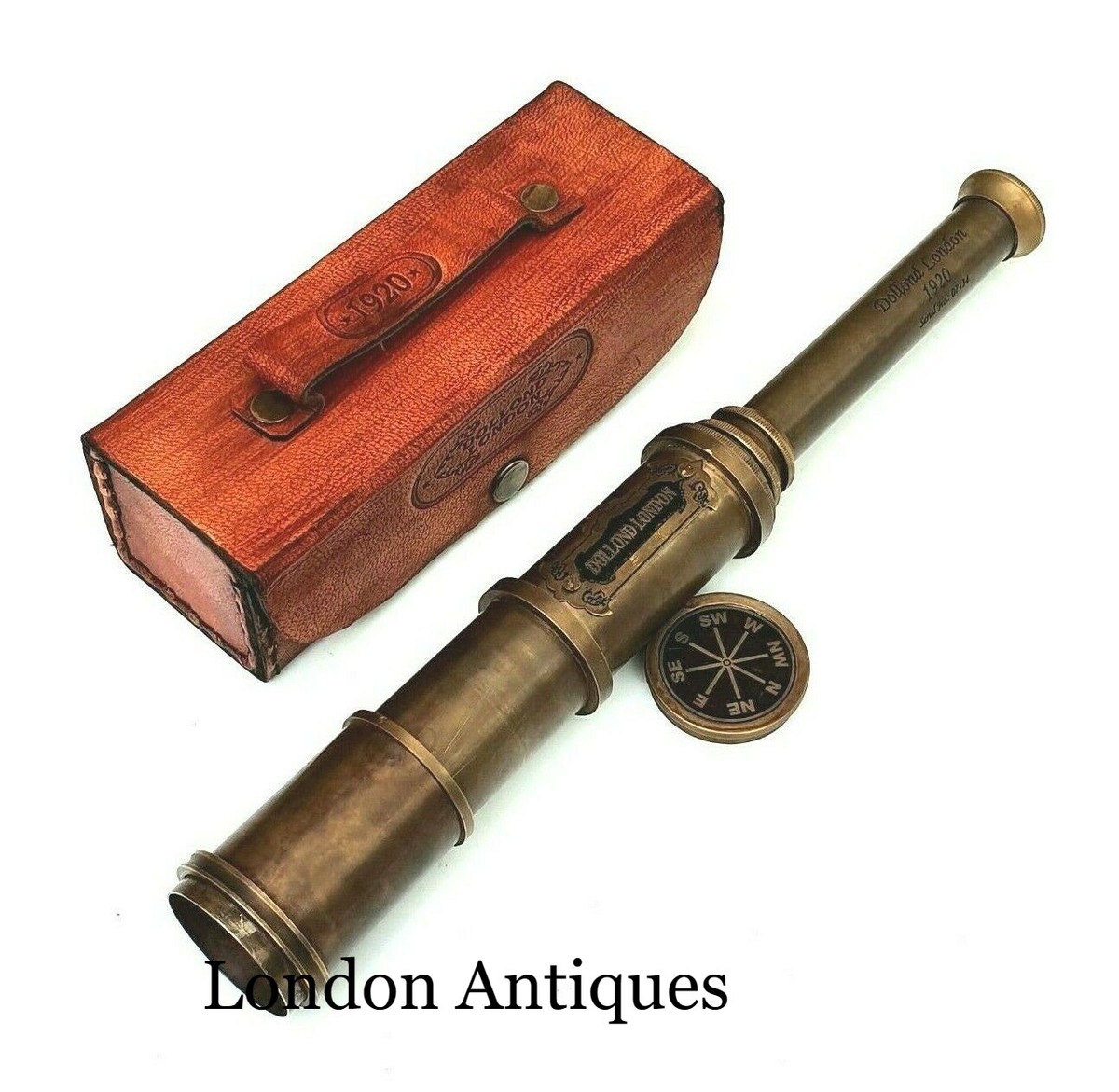 Brass Telescope Antique Vintage 8 Inch Hand Extending Old Naval