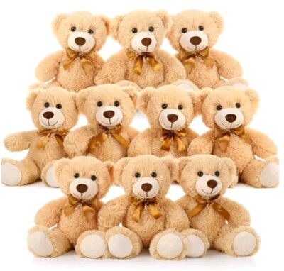  Bulk Teddy Bear Baby Shower, 10 Packs Small Teddy Bear Stuffed Animals 