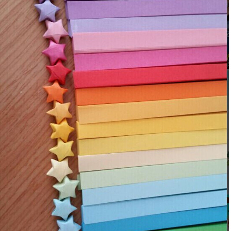 1 Bags 80pcs Origami Lucky Star Paper Strips Folding Paper Ribbons Colo`US