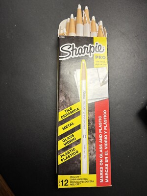 Sharpie Pro 2060 China Marker, Grease Pencil WHITE Peel Off BRAND NEW Box of 12