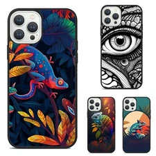 For Apple iPhone Samsung Galaxy Motorola Non slip Case vibrant chameleon pattern