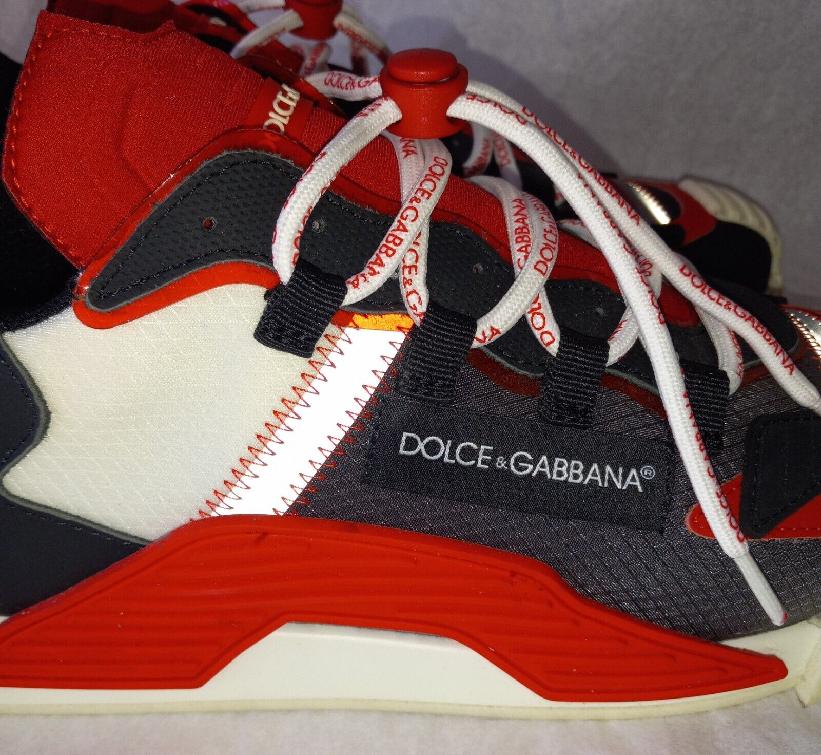 DOLCE & GABBANA NS1 BLACK/RED/WHITE SNEAKERS SIZE… - image 6