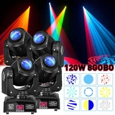 120W LED Moving Head Light RGBW 8Gobo Beam Stage Spot Lighting DJ Disco Club DMX