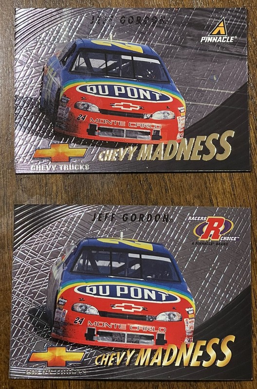 2 DIFFERENT - 1997 JEFF GORDON CHEVY MADNESS INSERT CARDS - BV $22 