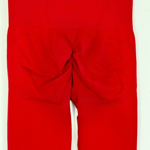 HALARA Seamless Flow Tummy Control Butt Lift Leggings 7/8 M Red Salsa NEW B47 - Picture 3 of 6
