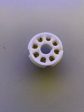 TUBE SOCKET - 8 Pin Octal Ceramic - PCB Mnt - Gold - 1pc Euro Style