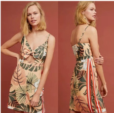 Anthropologie Farm Rio Palm Mini Dress Size Medium aloha