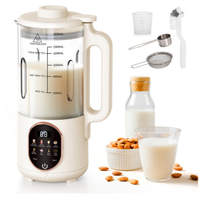 Automatic Nut Milk Maker 50oz Soybean Milk Machine For Almond Oat  Soy White