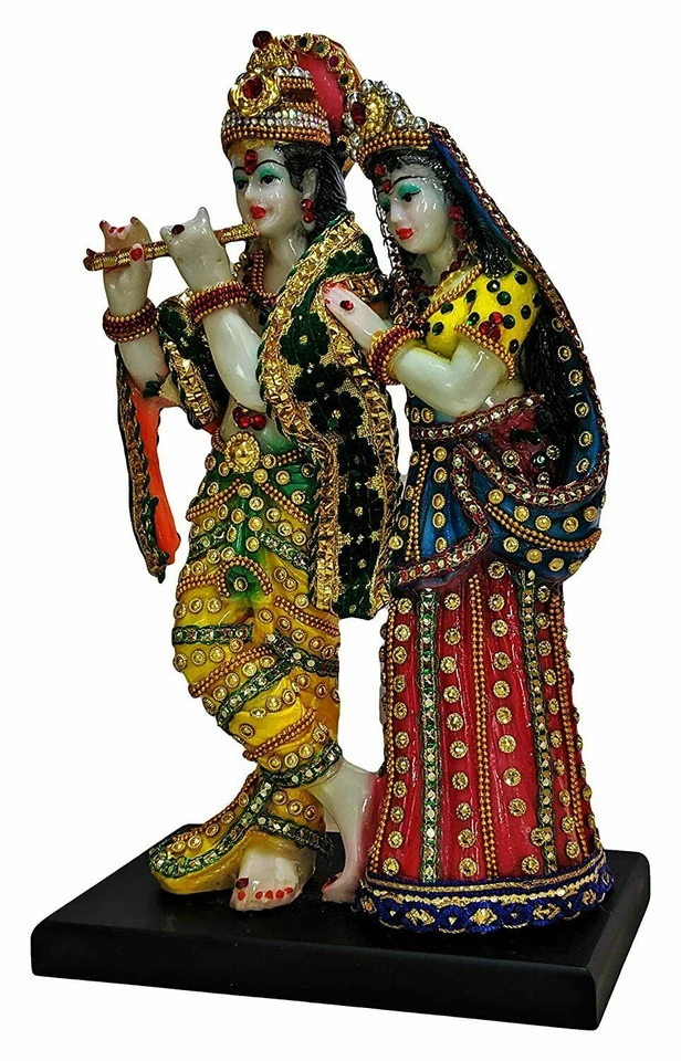 Estatuilla estatua escultura ídolo Krishna Radha dios hindú Foto 4 de 4