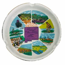 New Mexico Souvenir Ashtray/ Paintbrush Holder Land of Enchantment  Vintage