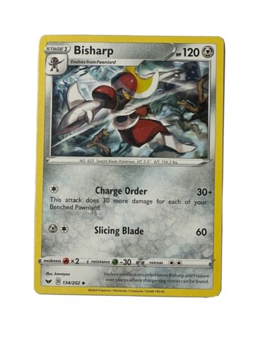 Pokémon TCG Bisharp Sword & Shield Base Set 134/202 Regular Uncommon - Foto 1 di 1