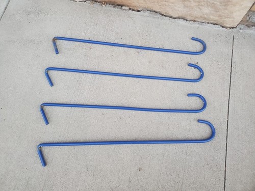 4 36" Iron Hooks 5/8" Roll Stock Blue Industrial Home Meat Processing Hangers 