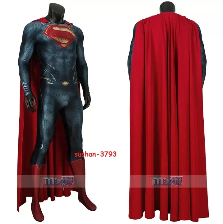 Mono Superman Hombre de Acero + Capa Adulto/Niños Clark Kent Cos Disfraz Body Foto 2 de 4