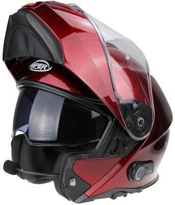 Motorradhelm Moodularhelm Viper 191 mit BLINC Bluetooth Klapphelm Rennen ECE DVS